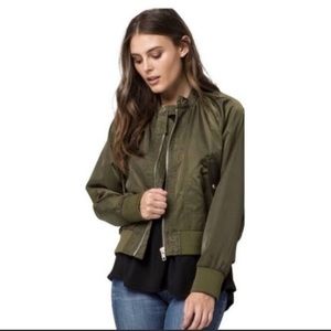 Free People Green Bomber Jacket Size Medium